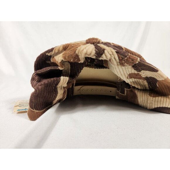 NOS 80's Camo Snapback Truckers Cap Corduroy Hunting Duck - Picture 3 of 7